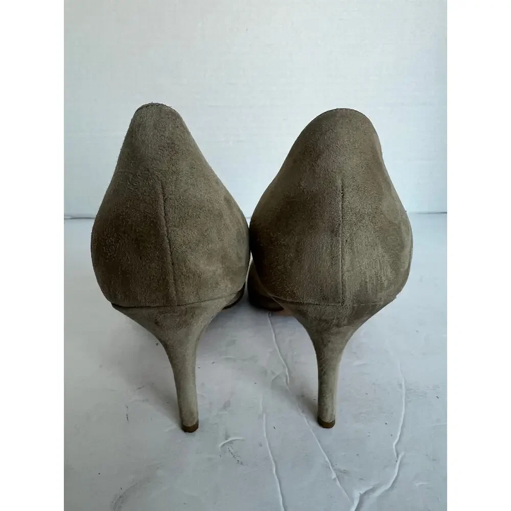 VINCE Celeste Taupe Suede D' Orsay Pointy Toe Heel Pump Shoes Size 8.5M - Picture 7 of 10